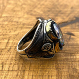 Handcrafted Men's 925 Sterling Silver Mystic Topaz Ring - Bold Statement Piece