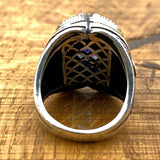 Handcrafted Men's 925 Sterling Silver Mystic Topaz Ring - Bold Statement Piece