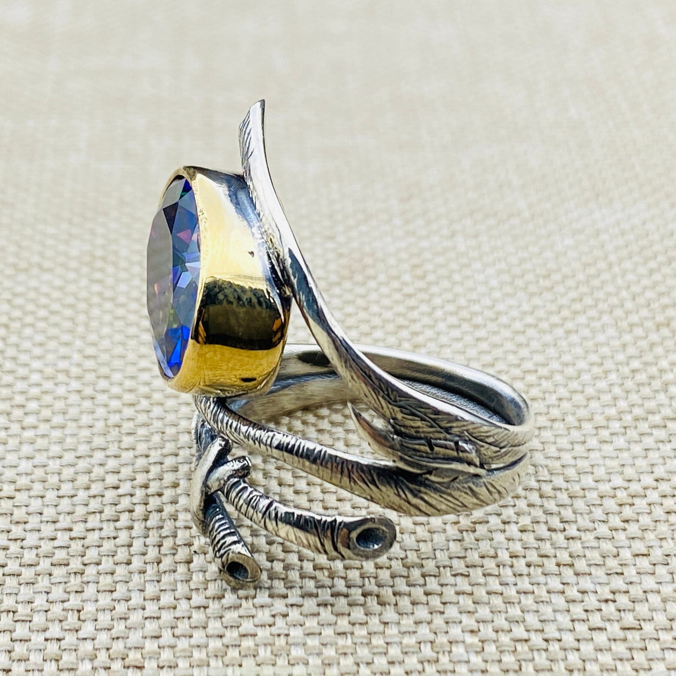Handmade 925 Sterling Silver Mystic Topaz Statement Ring for Women | Unique, Captivating Jewelry Gift