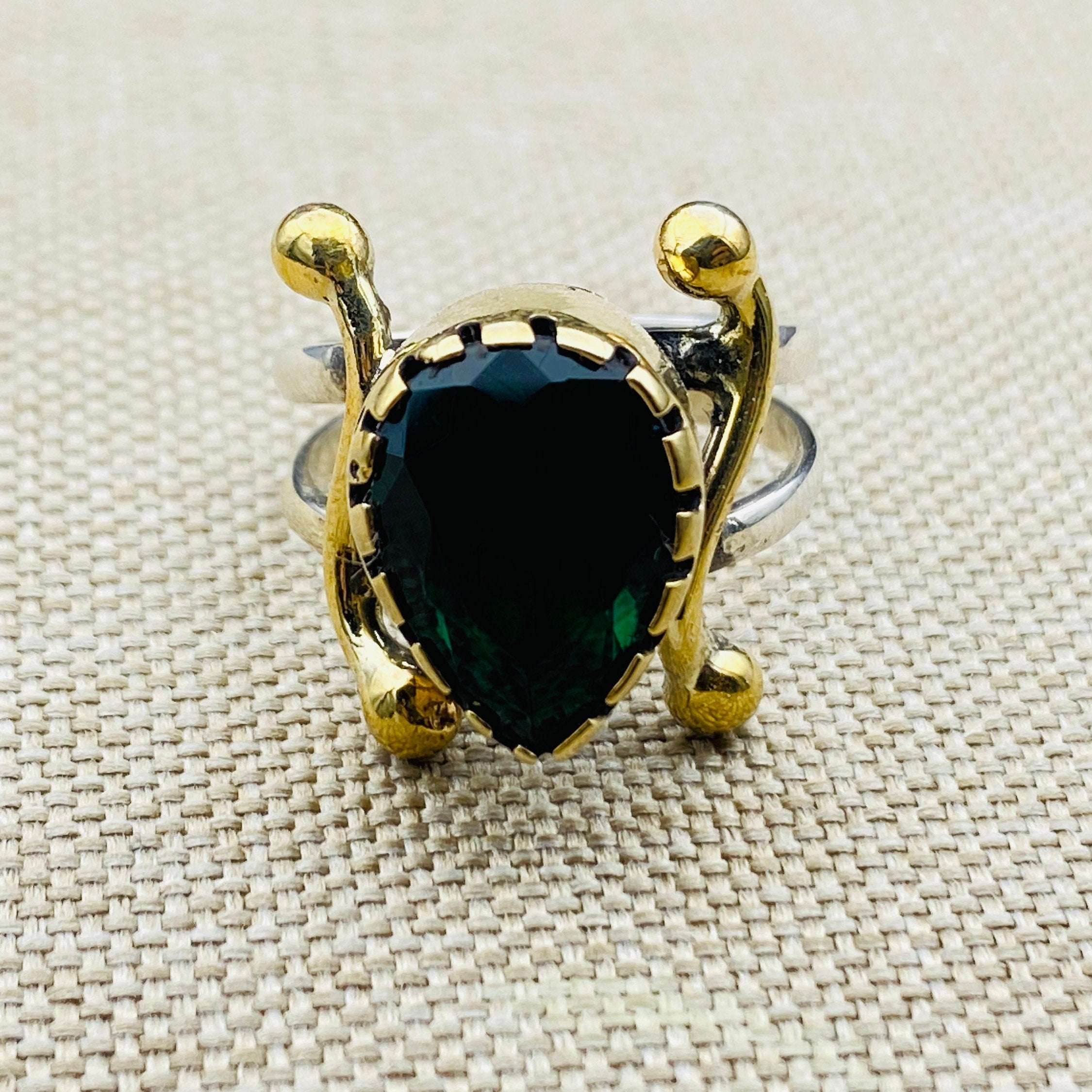 Exquisite Handmade Sterling Silver Green Zircon Ring for Women | Unique Statement & Thoughtful Gift