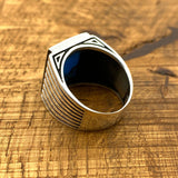 Männer Türkis Stein Handgemachter Silberring