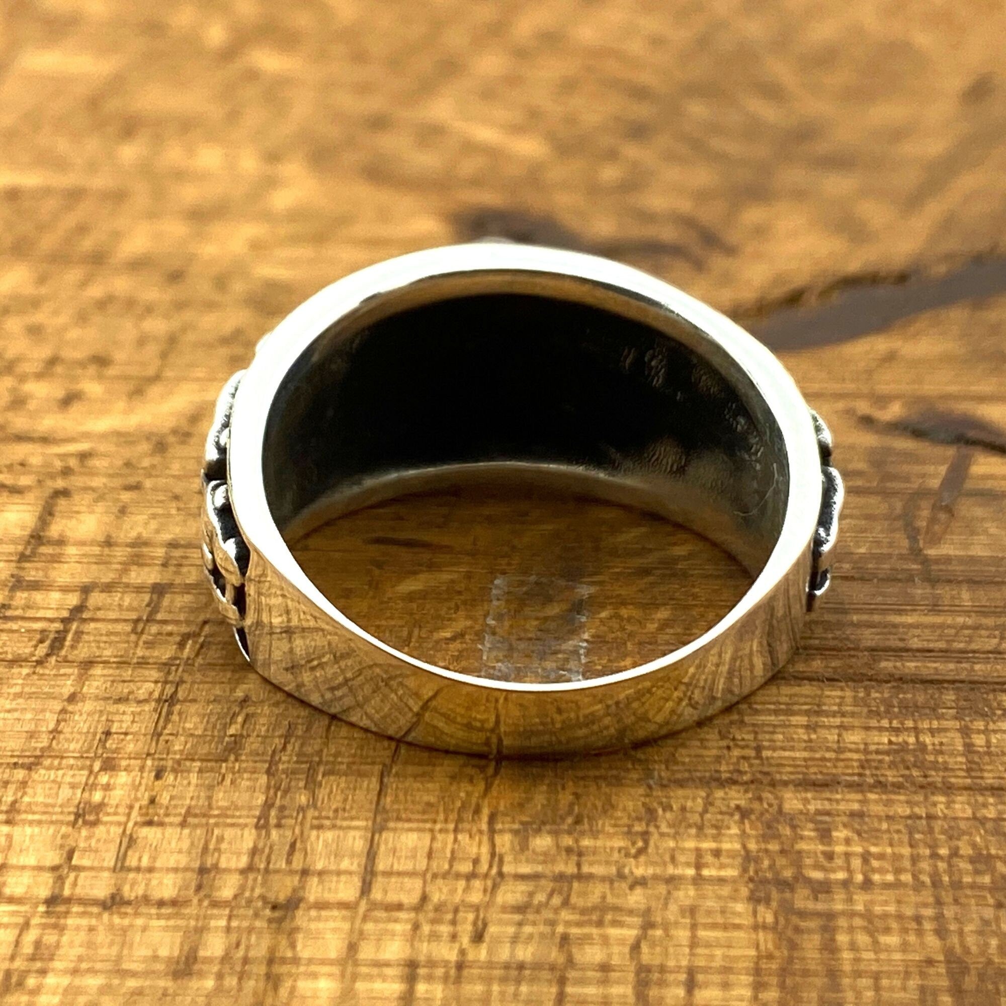 Premium 925 Sterling Silver Harley Davidson Signet Ring for Men - Handmade Biker Jewelry Gift