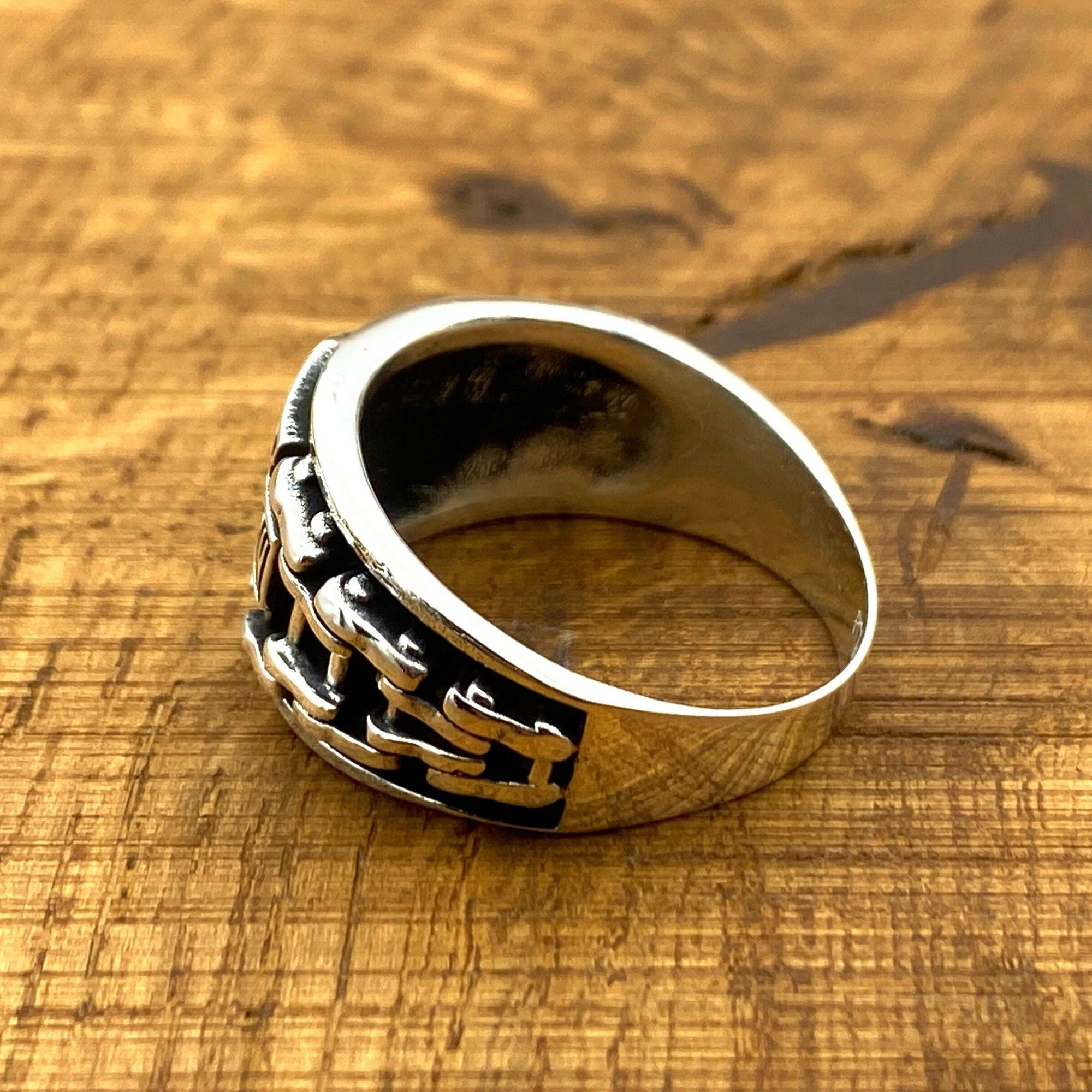 Premium 925 Sterling Silver Harley Davidson Signet Ring for Men - Handmade Biker Jewelry Gift