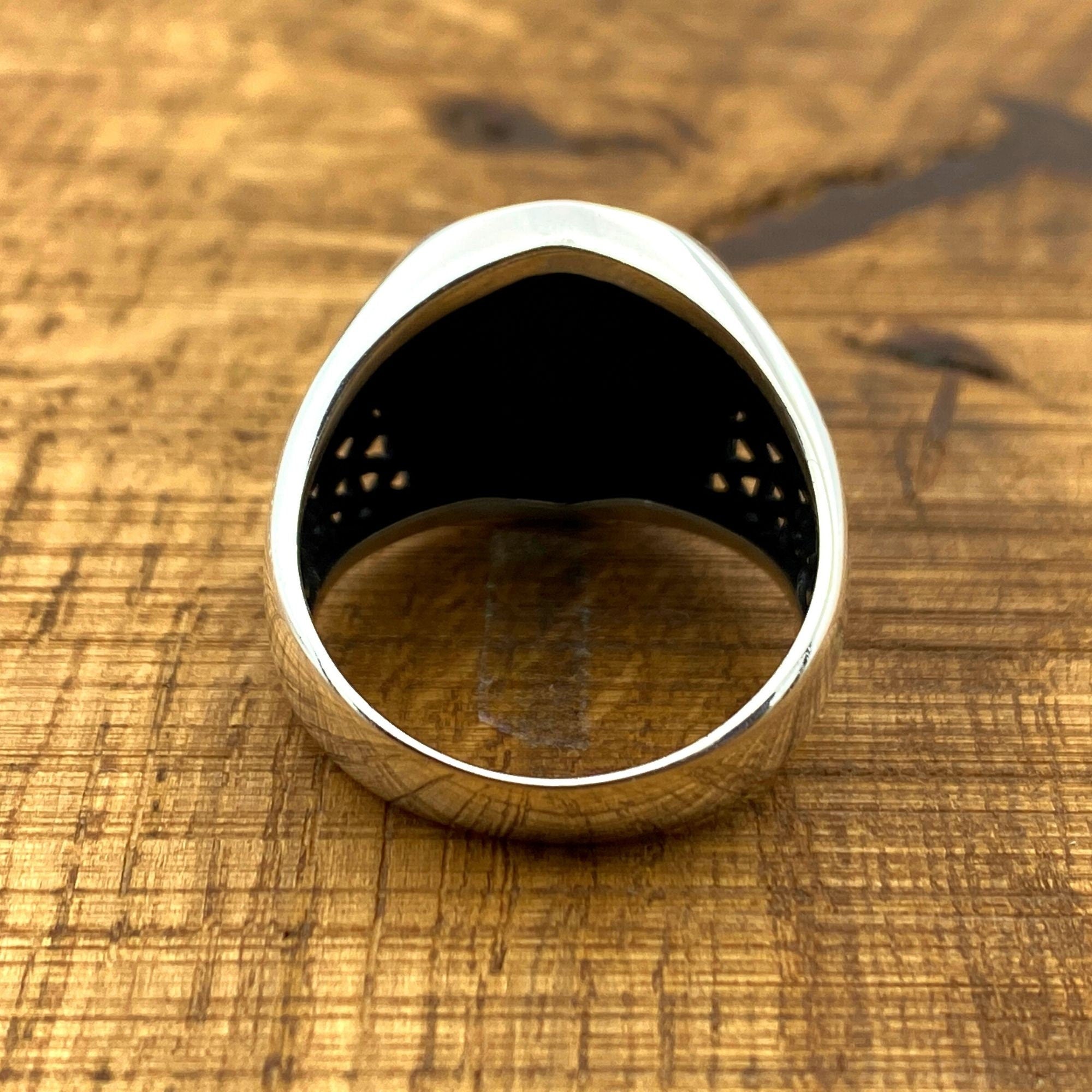 Handmade Men's Sterling Silver Knitted Pattern Ring | Unique 925 Silver Minimalist Jewelry Gift