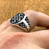 Handmade Men's Sterling Silver Knitted Pattern Ring | Unique 925 Silver Minimalist Jewelry Gift