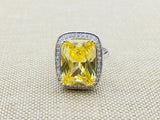 Handmade Vintage-Inspired 925 Sterling Silver Citrine Ring for Women - Radiant Yellow Gemstone