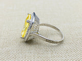 Handmade Vintage-Inspired 925 Sterling Silver Citrine Ring for Women - Radiant Yellow Gemstone