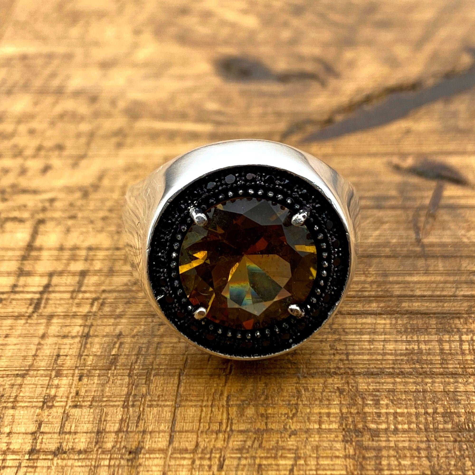 Anello Fatto A Mano Con Pietra Preziosa Moldavite: Gioielli In - Foto 13