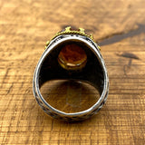 خاتم ألكسندريت تركي يدوي الصنع للرجال | حجر كريم يتغير لونه فضة استرليني 925 على الطراز العثماني