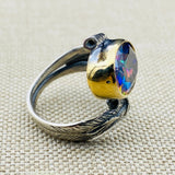 Handmade 925 Sterling Silver Mystic Topaz Statement Ring for Women | Unique, Captivating Jewelry Gift