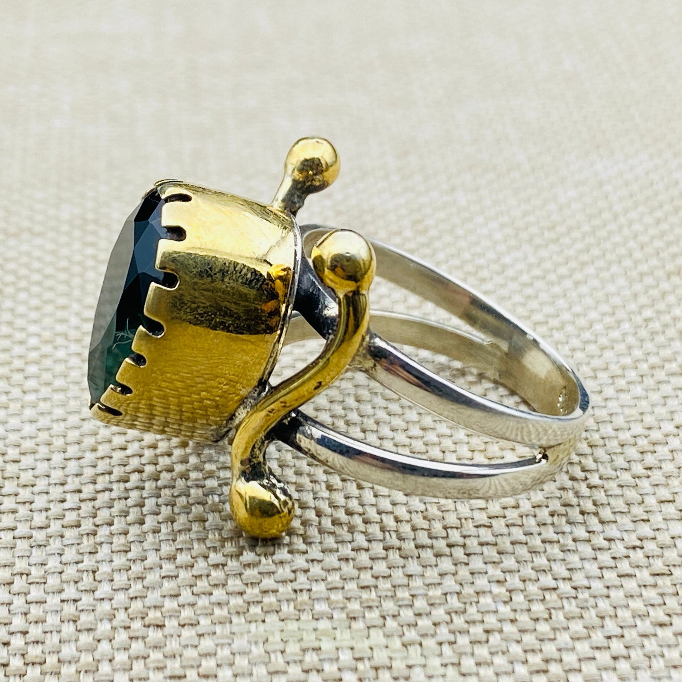 Exquisite Handmade Sterling Silver Green Zircon Ring for Women | Unique Statement & Thoughtful Gift