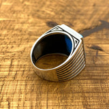 Männer Türkis Stein Handgemachter Silberring