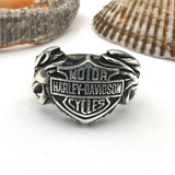 Harley Davidson Inspired 925 Sterling Silver Biker Ring - Unisex Motorcycle Jewelry Gift