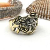 Harley Davidson Inspired 925 Sterling Silver Biker Ring - Unisex Motorcycle Jewelry Gift