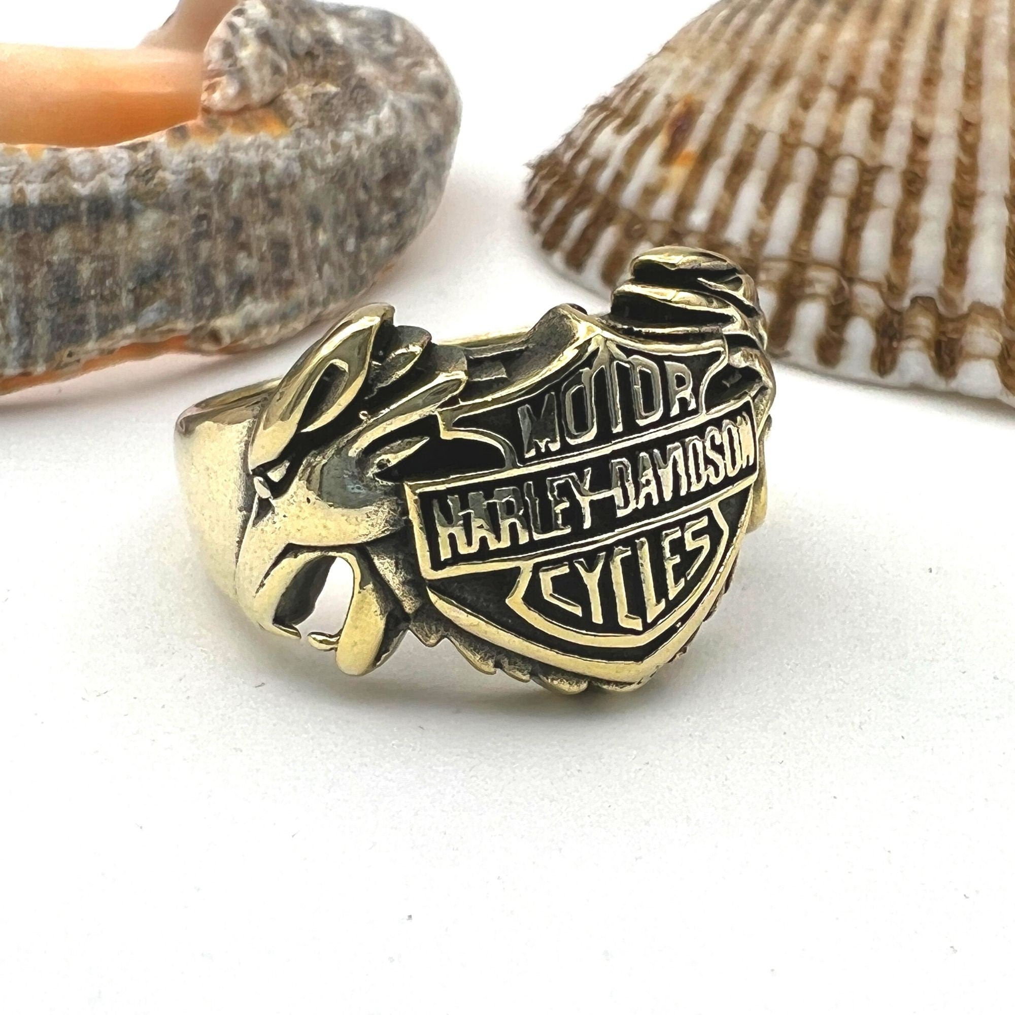 Harley Davidson Inspired 925 Sterling Silver Biker Ring - Unisex Motorcycle Jewelry Gift
