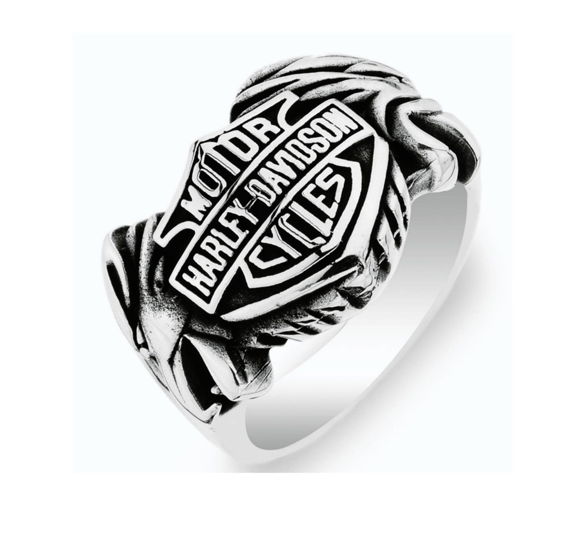 Harley Davidson Inspired 925 Sterling Silver Biker Ring - Unisex Motorcycle Jewelry Gift