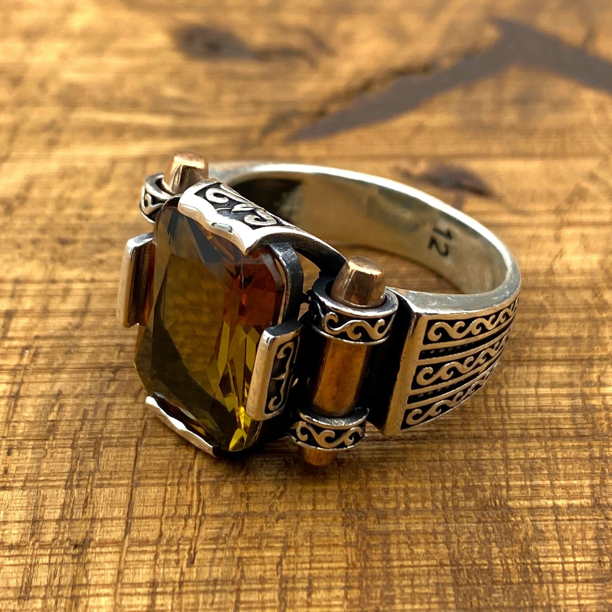 Authentic Turkish Handcrafted Zultanite Men's Ring | 925 Sterling Silver Unique Color-Change Gemstone