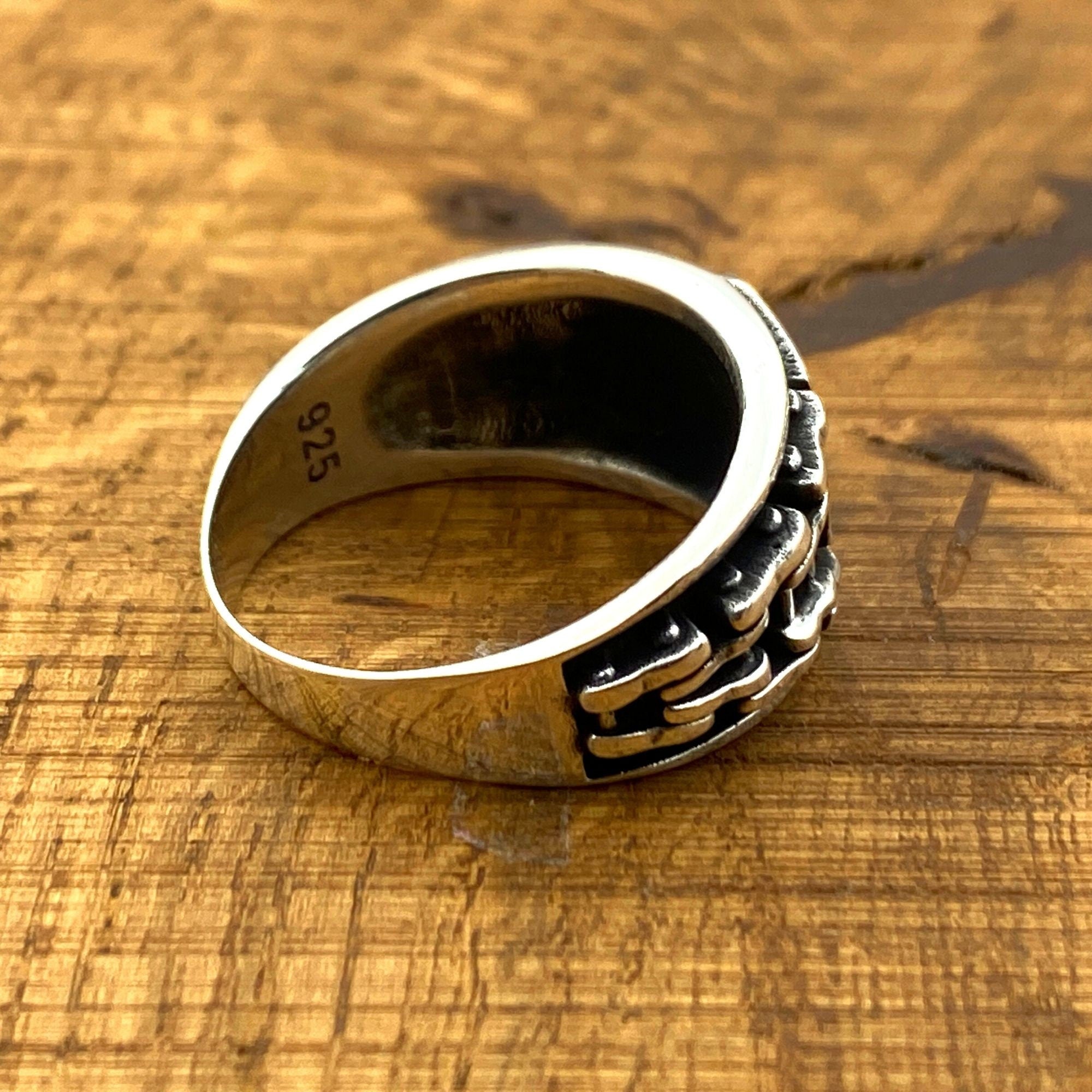 Premium 925 Sterling Silver Harley Davidson Signet Ring for Men - Handmade Biker Jewelry Gift