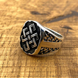 Handmade Men's Sterling Silver Knitted Pattern Ring | Unique 925 Silver Minimalist Jewelry Gift
