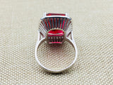 Handmade Turkish Vintage 925 Sterling Silver Ruby Gemstone Ring for Women