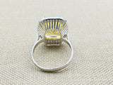 Handmade Vintage-Inspired 925 Sterling Silver Citrine Ring for Women - Radiant Yellow Gemstone