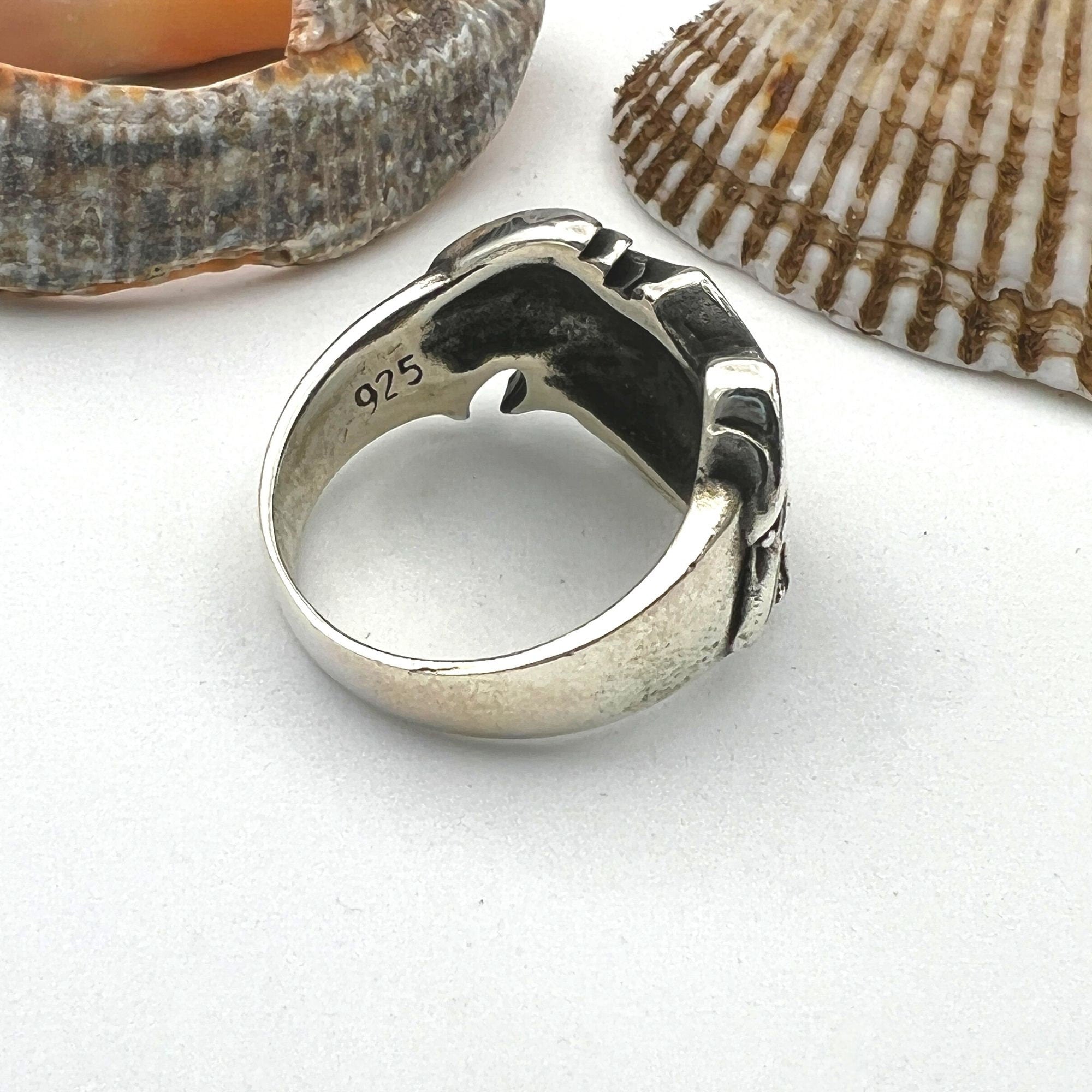 Harley Davidson Inspired 925 Sterling Silver Biker Ring - Unisex Motorcycle Jewelry Gift