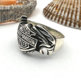 Harley Davidson Inspired 925 Sterling Silver Biker Ring - Unisex Motorcycle Jewelry Gift