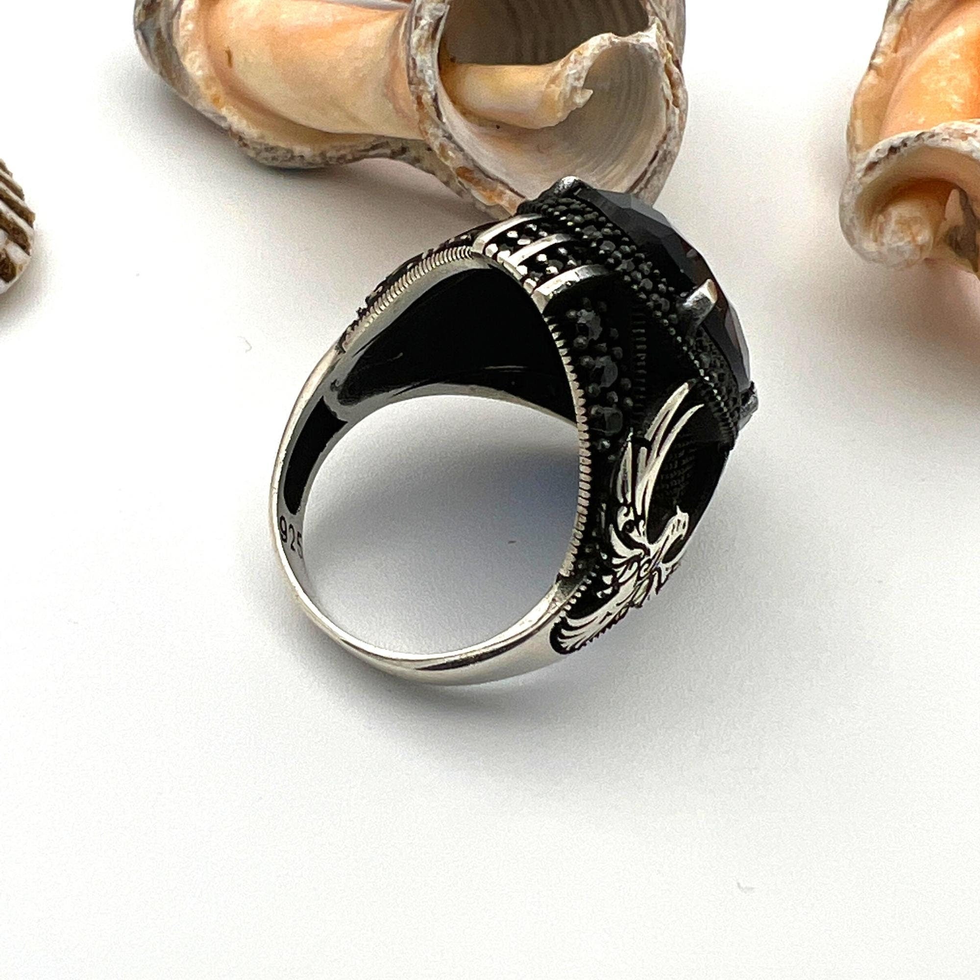 Men's Sapphire Stone Blue 925 Sterling Silver Ring