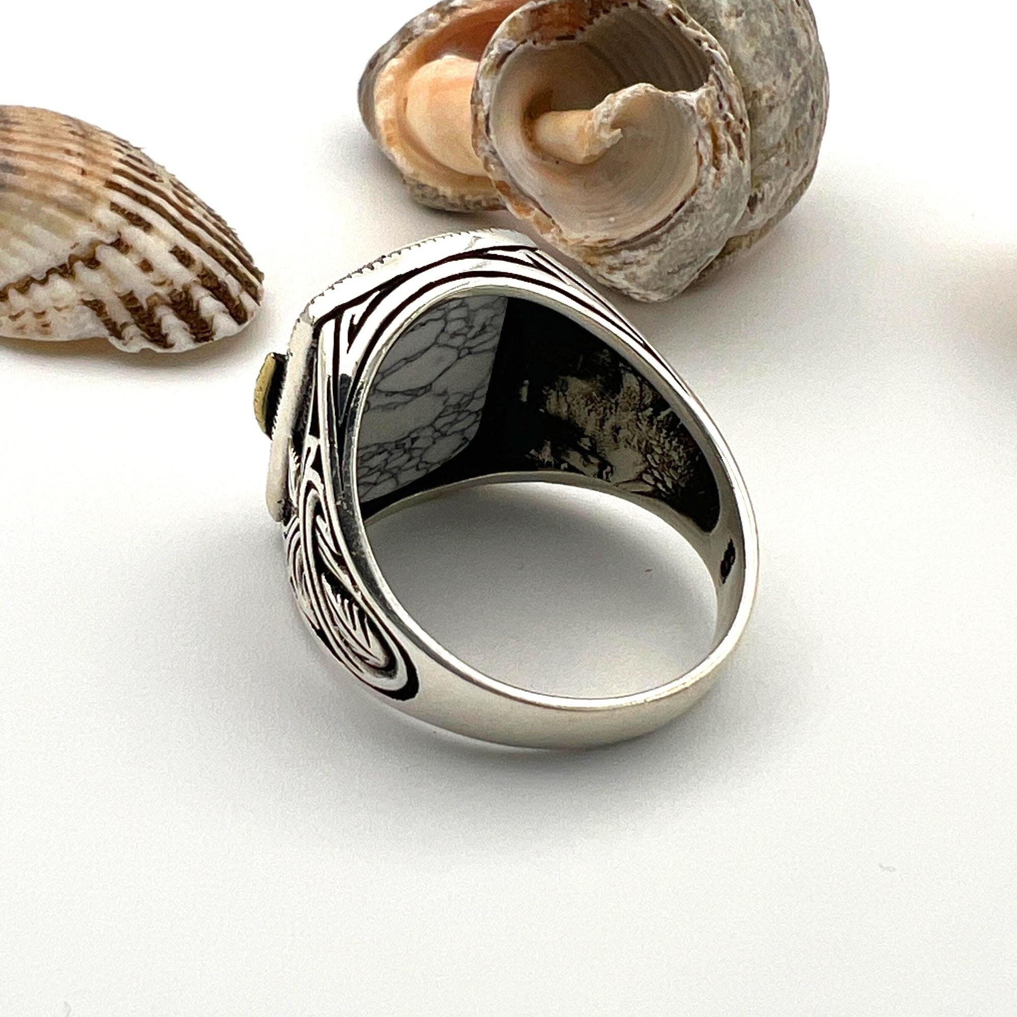 Men's Turquoise Stone Handmade Silver Ring