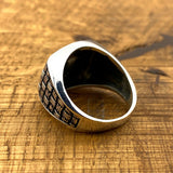 Turkish Handmade 925 Sterling Silver Men's Knitting Pattern Ring - Unique Minimalist Gift for Him