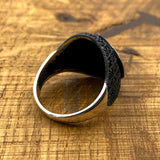 Distinctive Men's Helmet Ring | Handcrafted 925 Sterling Silver & Black Onyx