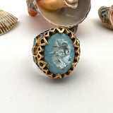 Herenring met toermalijn paraïbasteen