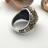 Men's Blue Sapphire Stone 925 Sterling Silver Ring