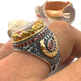 Yellow Citrine Stone Men's Ring