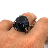 Men's Sapphire Stone Blue 925 Sterling Silver Ring