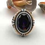 Purple Amethyst Stone Handmade Silver Ring