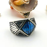 Men's Blue Sapphire Stone 925 Sterling Silver Ring