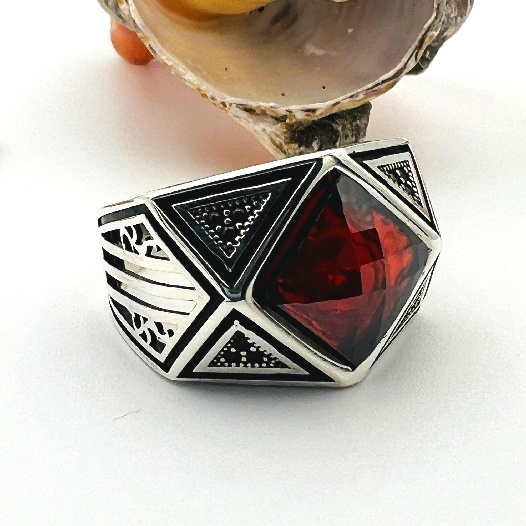 Red Ruby Stone Men's Ring