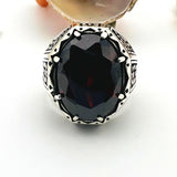Men's Handmade Turkish 925 Sterling Silver Red Ruby Ring