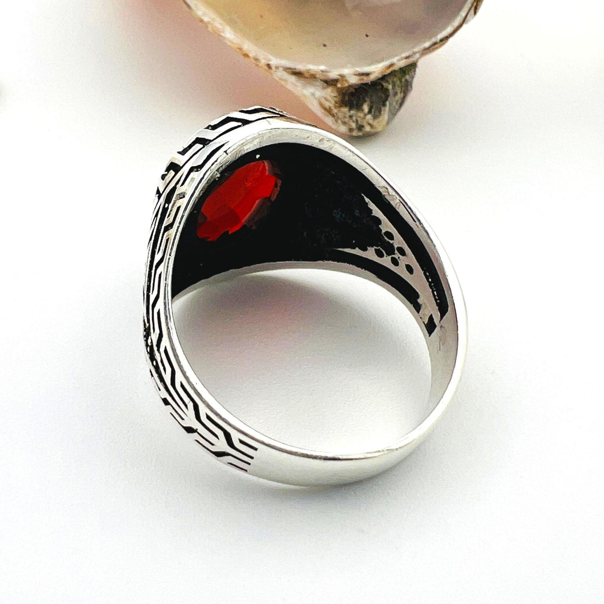 Men's Red Ruby Stone Ring