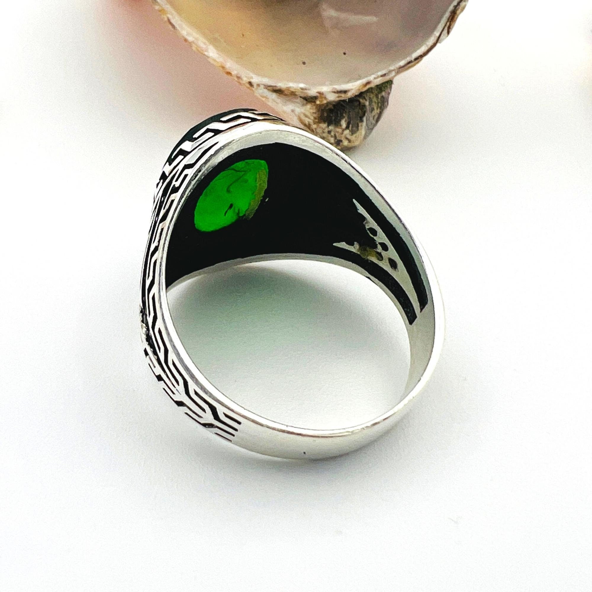 Men's Green Emerald Stone Ring