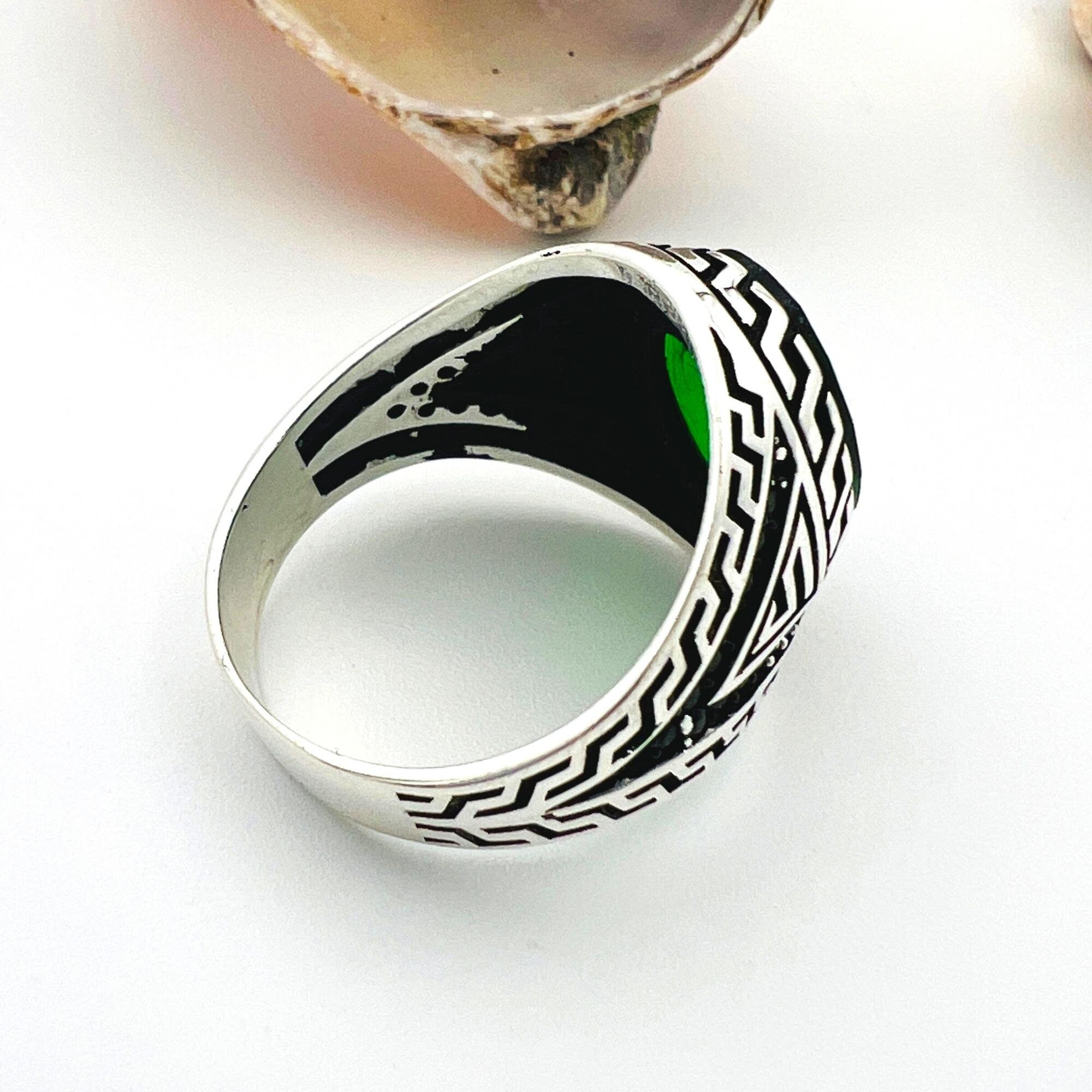 Men's Green Emerald Stone Ring