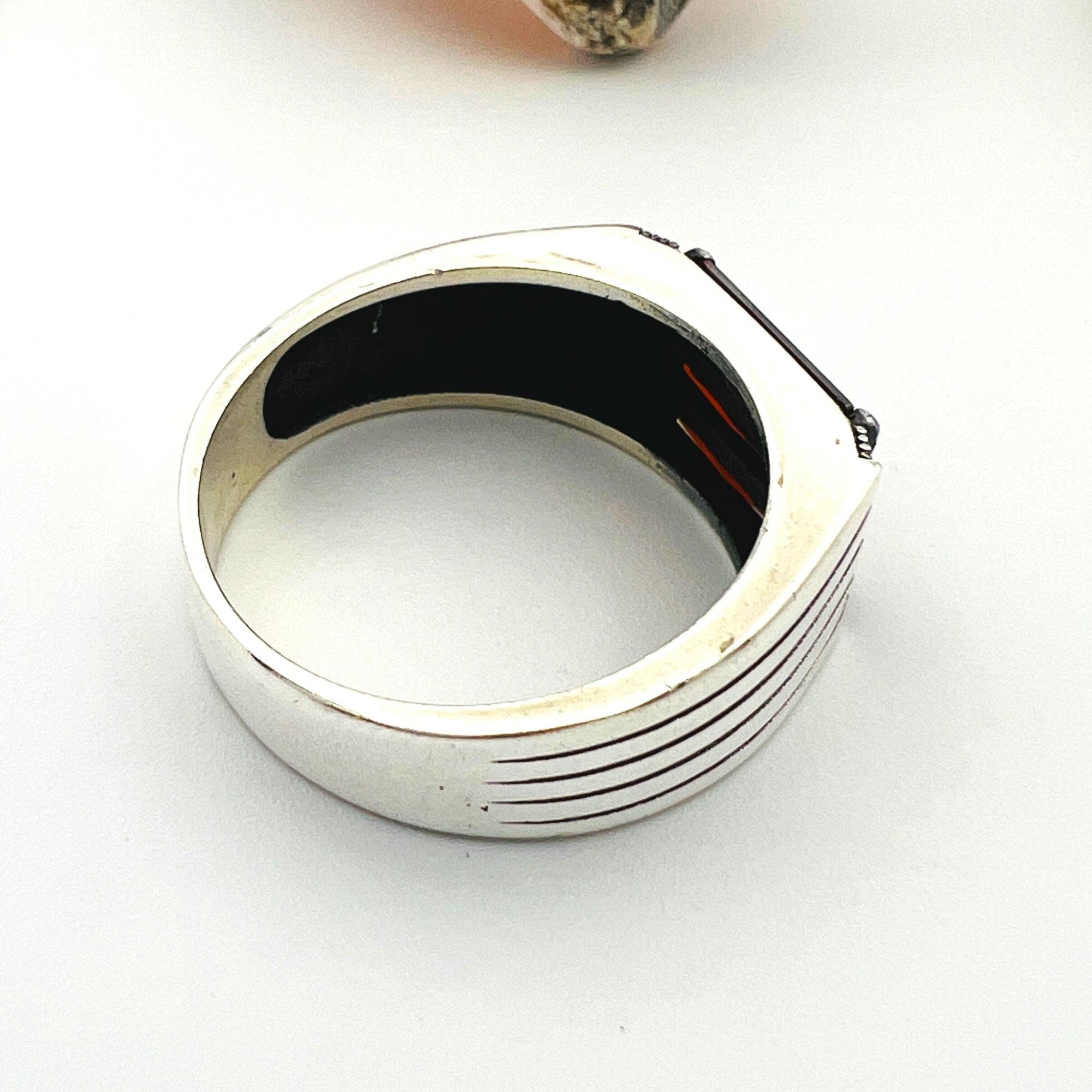 خاتم فضة استرليني 925 للرجال مصنوع يدوياً بحجر الياقوت الأحمر الطبيعي | مجوهرات الأحجار الكريمة الطبيعية