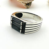 Men's Handmade 925 Sterling Silver Black Onyx Ring