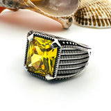 Citrine Silver Men's Ring
