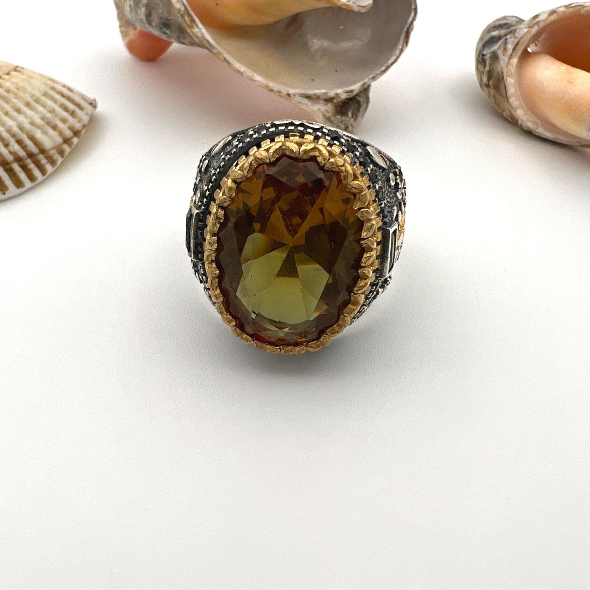 Handcrafted Men's Zultanite Color-Changing 925 Sterling Silver Ring | Unique Turkish Jewelry Gift for Him