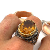 Men's Handmade Turkish Zultanite Sterling Silver Ring - Color Changing Gemstone, Ottoman Design Gift