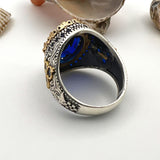Men's Blue Sapphire Stone 925 Sterling Silver Ring