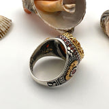 Yellow Citrine Stone Men's Ring