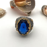 Men's Sapphire Stone Blue 925 Sterling Silver Ring